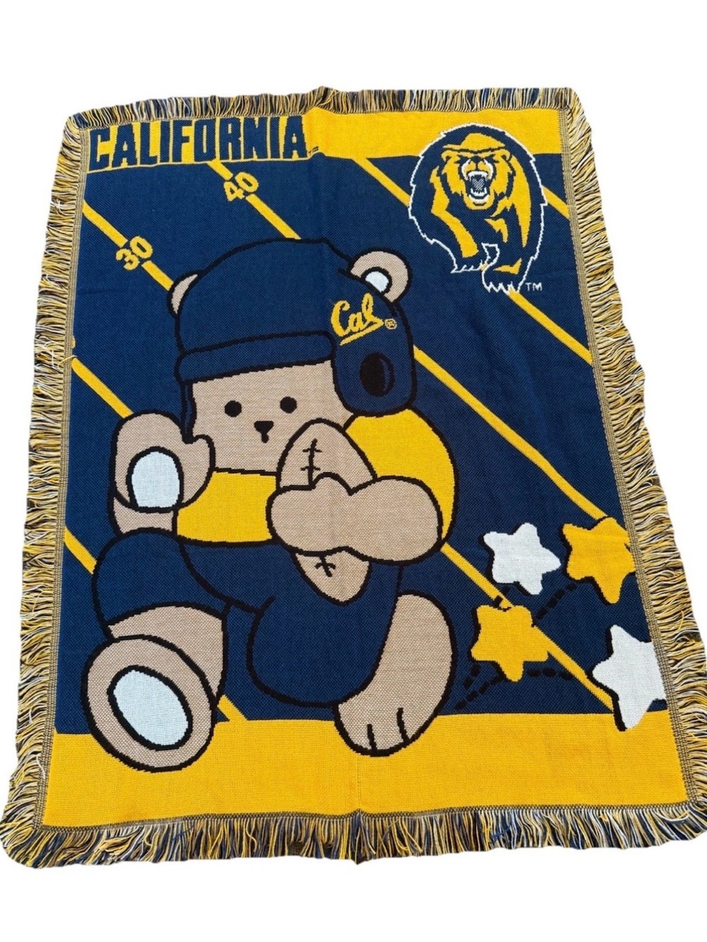 Northwest Co Cal Golden Bears Fullback Woven Jacquard Throw Blanket NWT BERKELEY